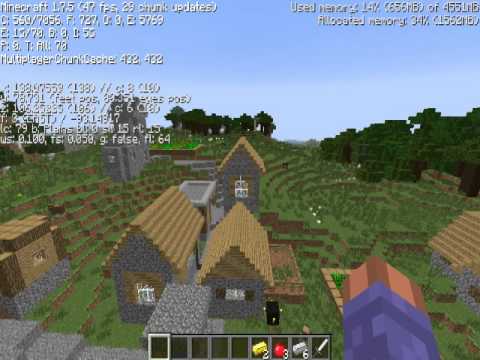 Minecraft seed 1.8.9, 1.7.10 Large npc village, grassland 