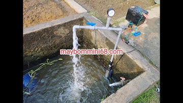 Test máy bơm hỏa tiễn hút giếng khoan đa tầng 24v 320w 5m3/h đẩy cao 25m