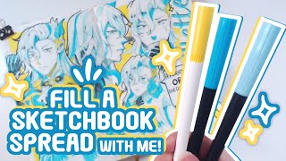 Fill A Sketchbook Spread With Me!