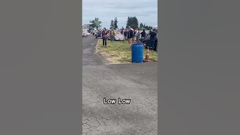 Super low VW Bus leaving the car show. 2024 Northwest bug run.