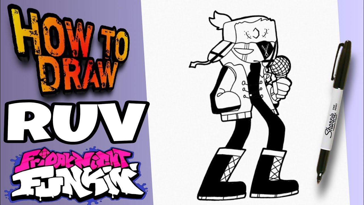 HOW TO DRAW RUV FROM FRIDAY NIGHT FUNKIN | STEP BY STEP | como dibujar ...
