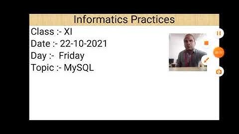 Class XI Informatics Practices 22 10 2021 By Mr  Praveen Singh