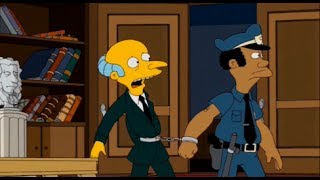 The Simpsons: Mr Burns gets arrested