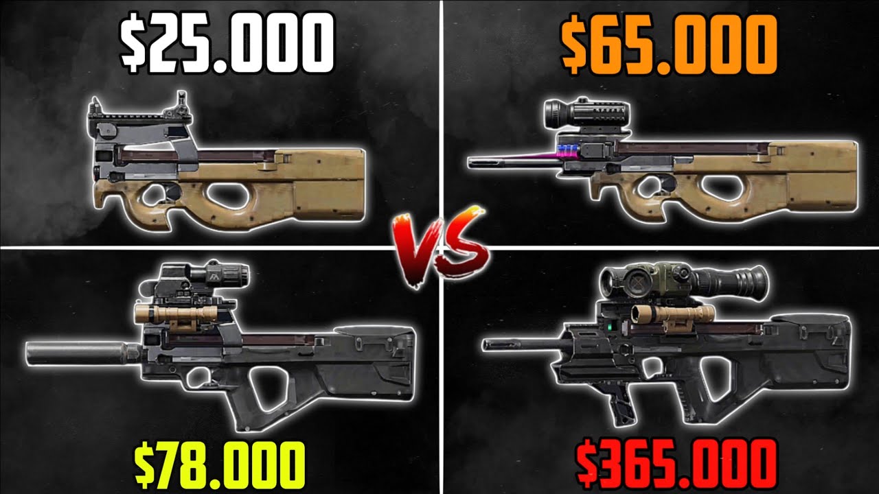 P90 challenge from the Cheapest to the Most Expensive | Arena Breakout