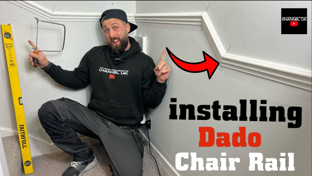 How to install dado chair rail to hall stair landing easy step by