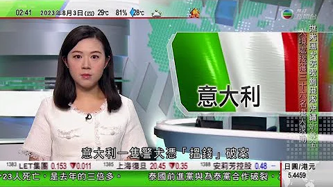 無綫0200 新聞報道 TVB News ｜烏克蘭指俄羅斯軍攻擊多瑙河港口損毀近四萬噸糧食 或觸發全球穀物格價上漲｜義大利警犬識「搵錢」 協助拘捕巨額現金走私案中國籍疑犯｜2023年8月3日 - 天天要聞