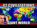 All 42 Nations Battle on a Giant World Map! (Civ 6 Gathering Storm)