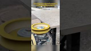 smoothing the edges of a concrete workbench using a grinder #shorts #construction