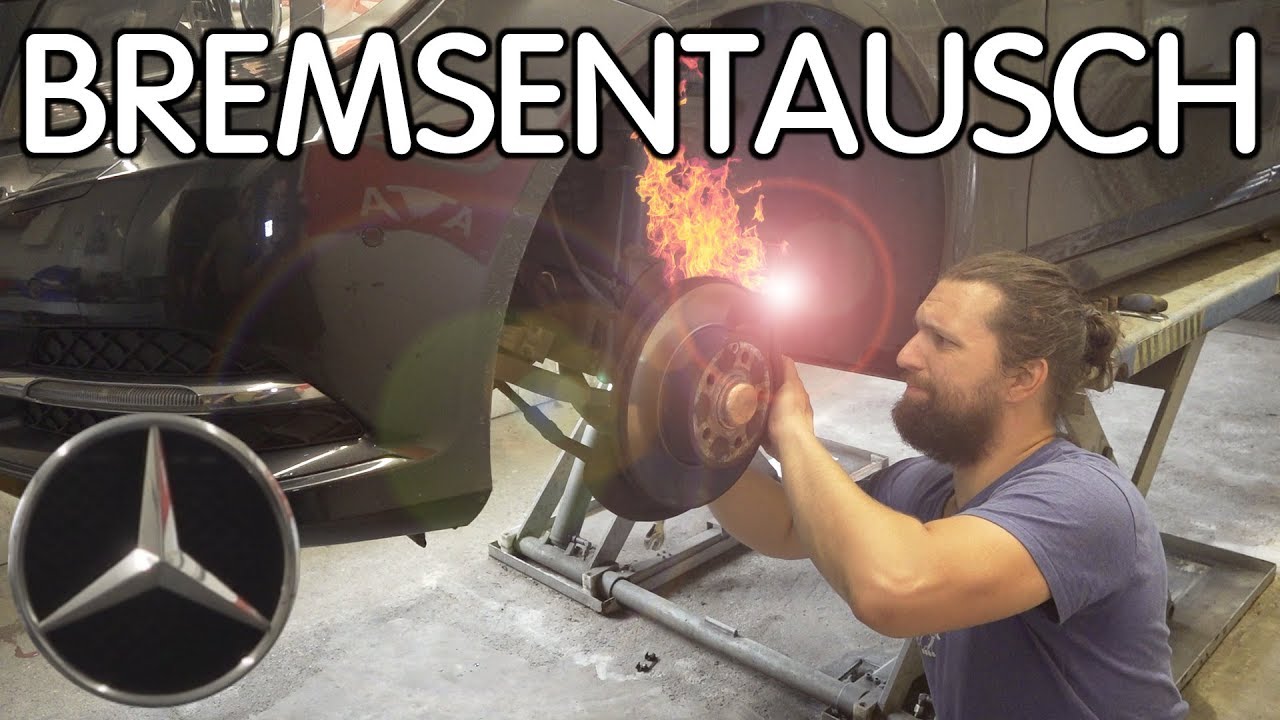 Mercedes C Klasse W4 Bremsen Tauschen Neue Scheiben Und Klotze Fur Vorder Und Hinterachse Youtube