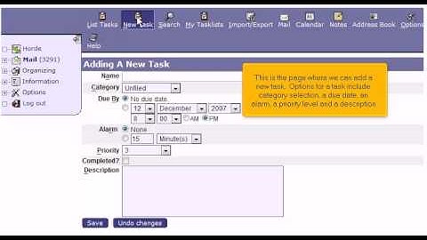 How to create tasks in Horde.avi