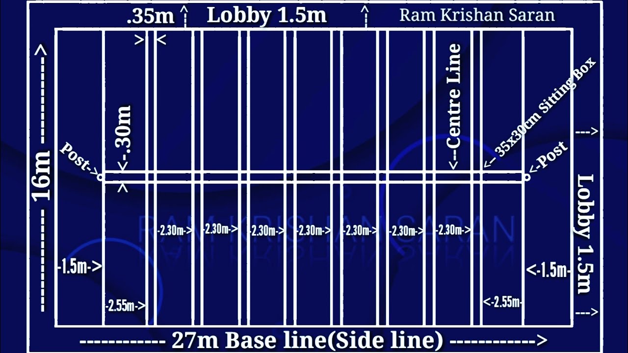 Volleyball Court Marking And Measurements Volleyball Easy Court Marking With Full Diagonal Method Youtube