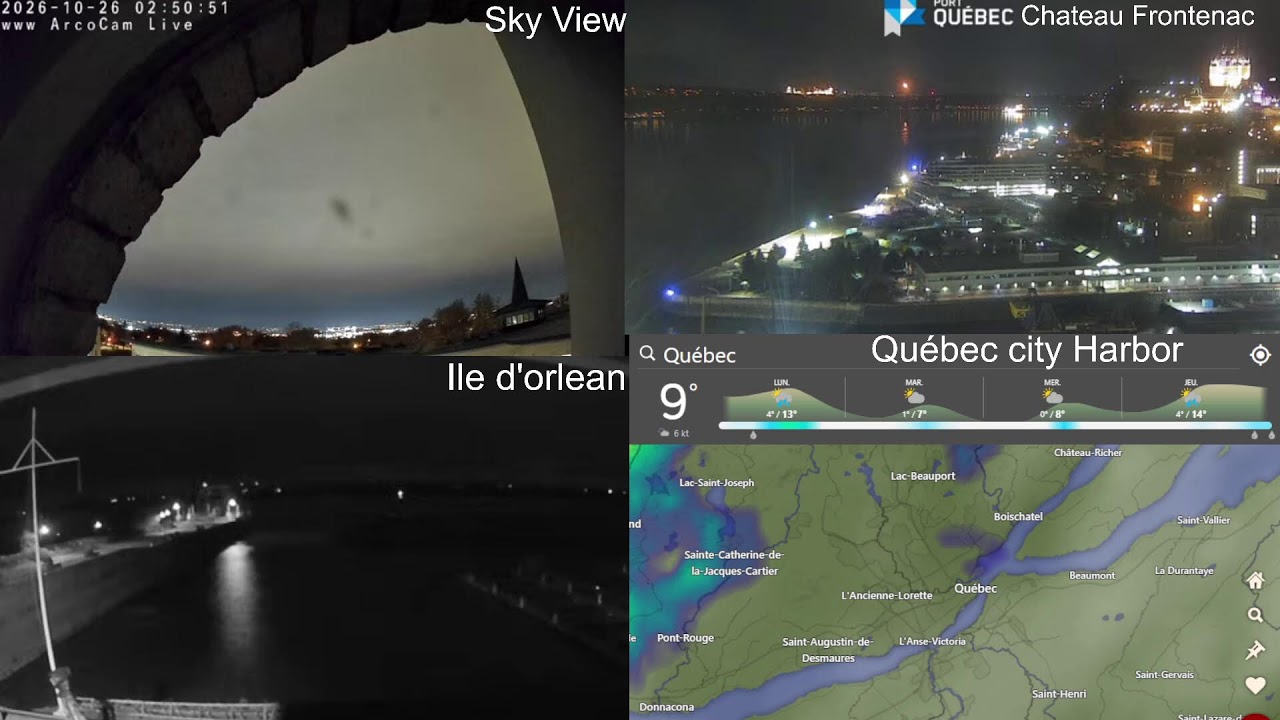Château Frontenac & Québec Harbor Live — Quebec City, Quebec live camera thumbnail