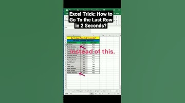 Excel Trick: How to Go To the Last Row in 2 Seconds?