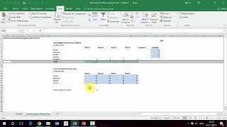 How to use solver in Excel to allocate production by factories