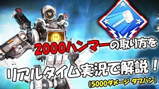 2000ダメージ ハンマーの取り方をリアルタイム実況で解説！【APEX LEGENDS】4000ダメージ ダブハン