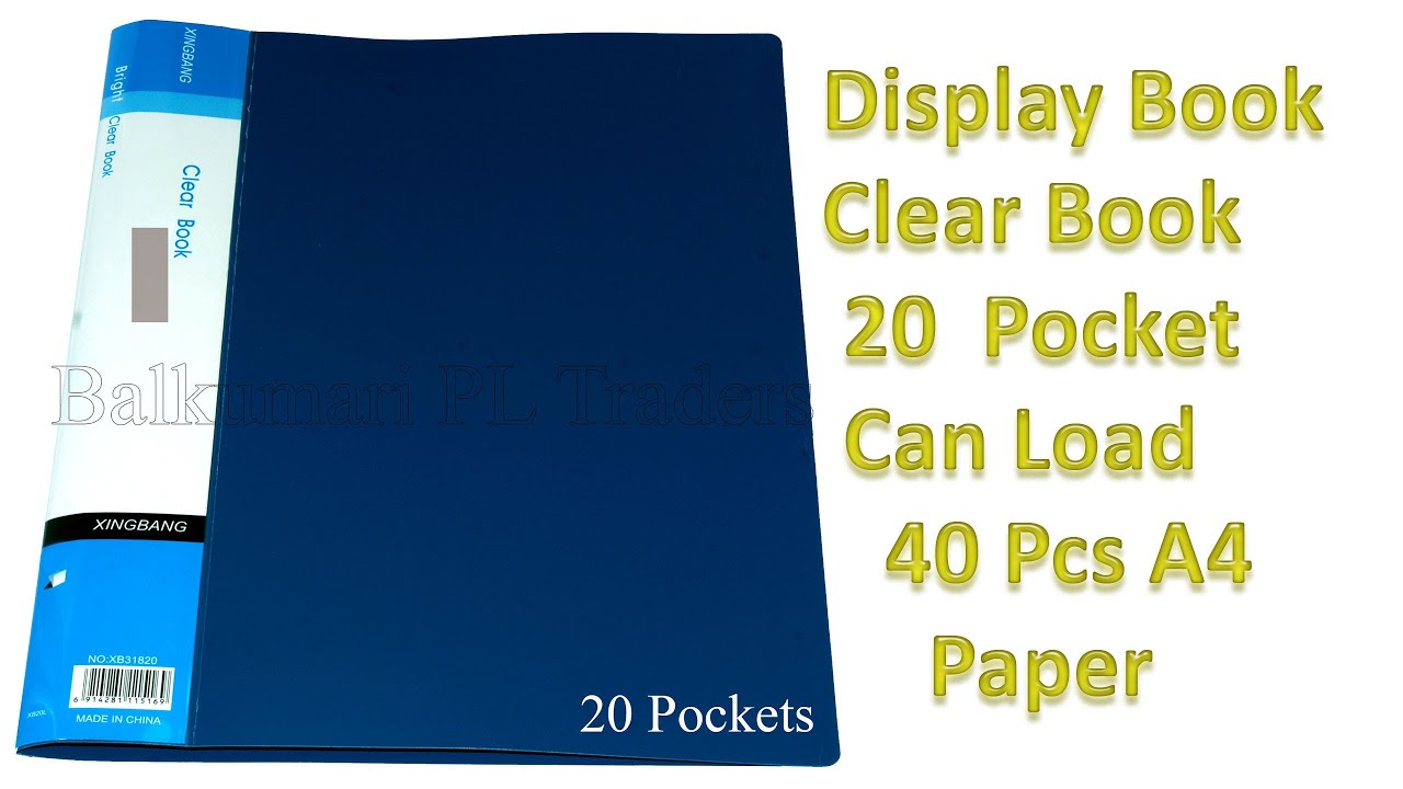 A4 Size Display Book / Clear Book Presentation File - 20 Pockets