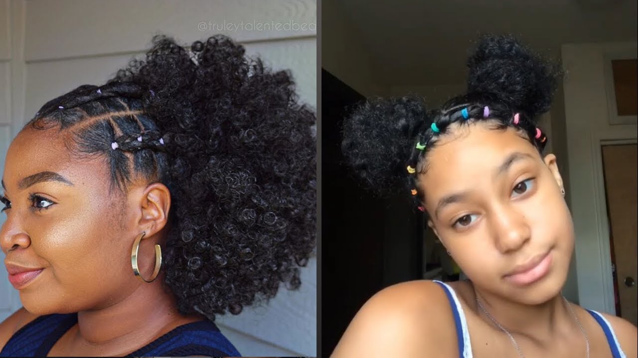 Rubberband Hairstyles On Natural Hair Part 2 Youtube