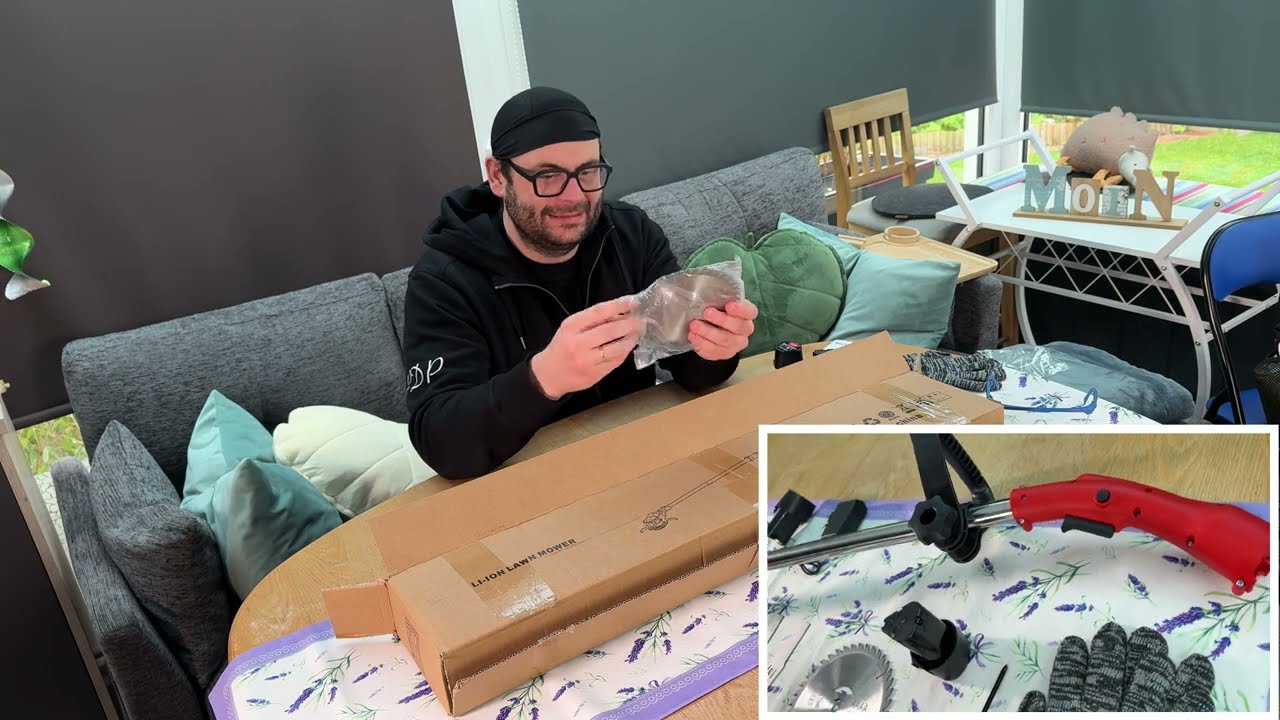 Temu 3-in-1 Cordless Electric Weed Wacker & Lawn Mower, 6“ Battery-Powered unboxing & instructions