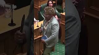 Māori Politician Performs Haka In Parliament Before Swearing Oath To King Charles #Shorts #Nz #Haka