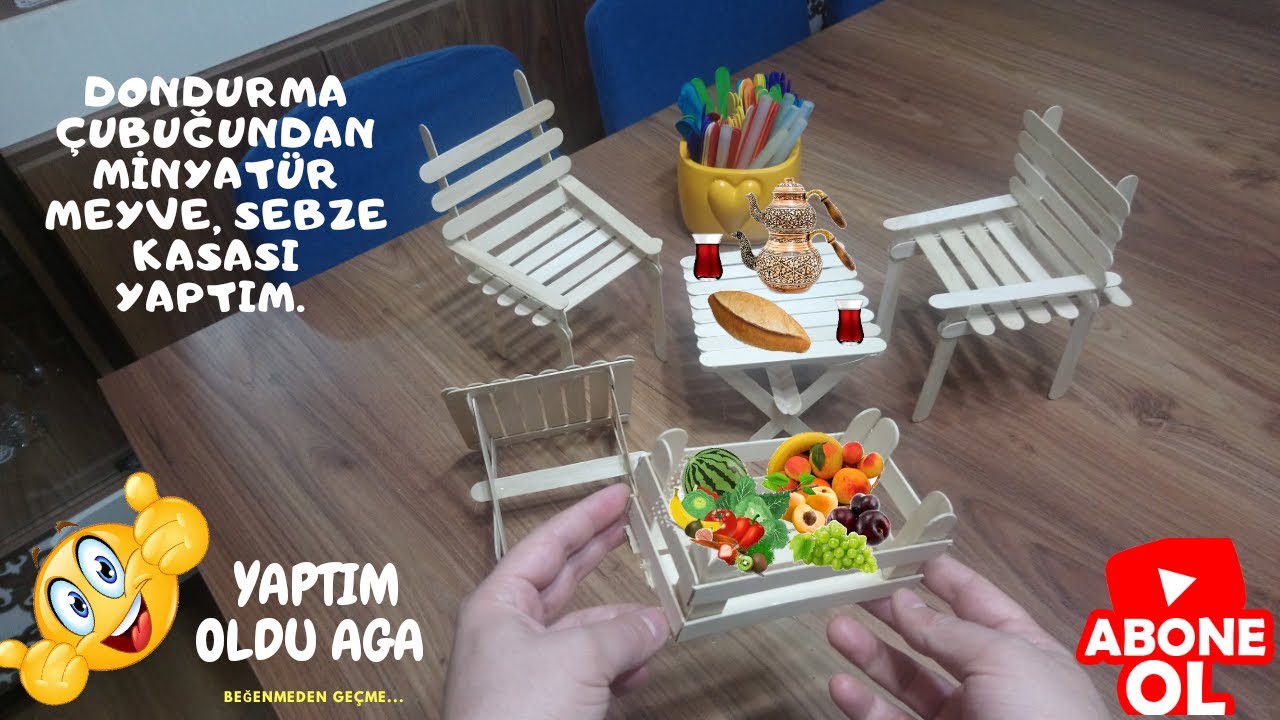 DONDURMA ÇUBUĞUNDAN MİNYATÜR MEYVE SEBZE KASASI YAPIMI YouTube