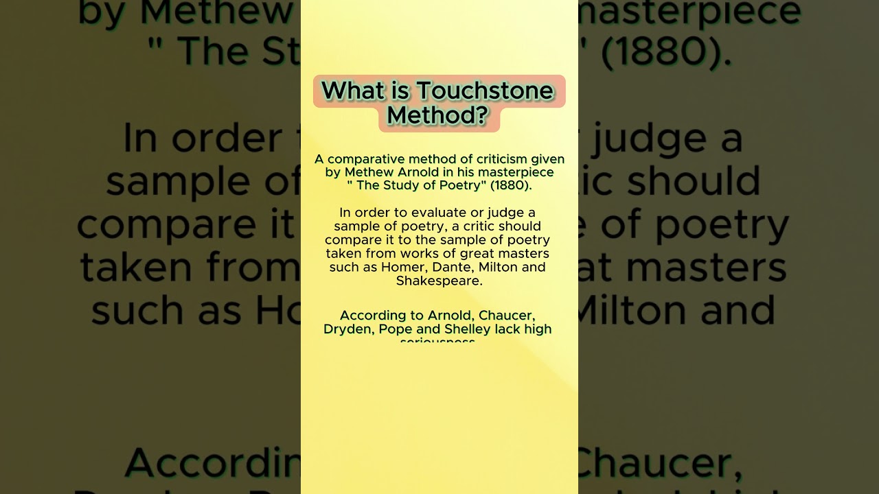 What is the touchstone Method? 