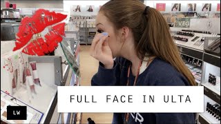 FULL FACE using ulta TESTERS makeup !!