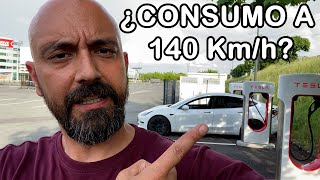 Prueba de consumo a 140 km/h con un TESLA Model 3 Standard