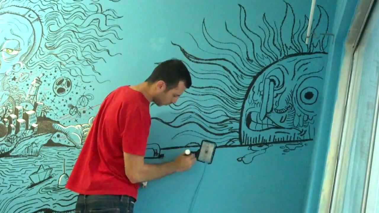 Wall Mural Using DecoColor Acrylic Paint Markers By Dunkees YouTube