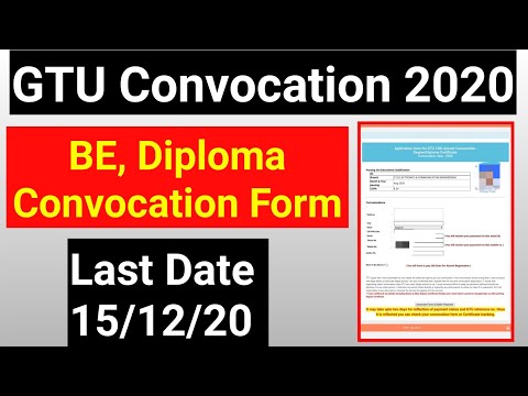 Gtu Convocation 2020 | Convocation form