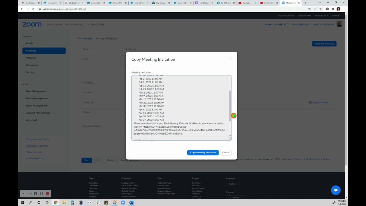Creating A Recurring Zoom Meeting YouTube Creating A Recurring Zoom Meeting YouTube
