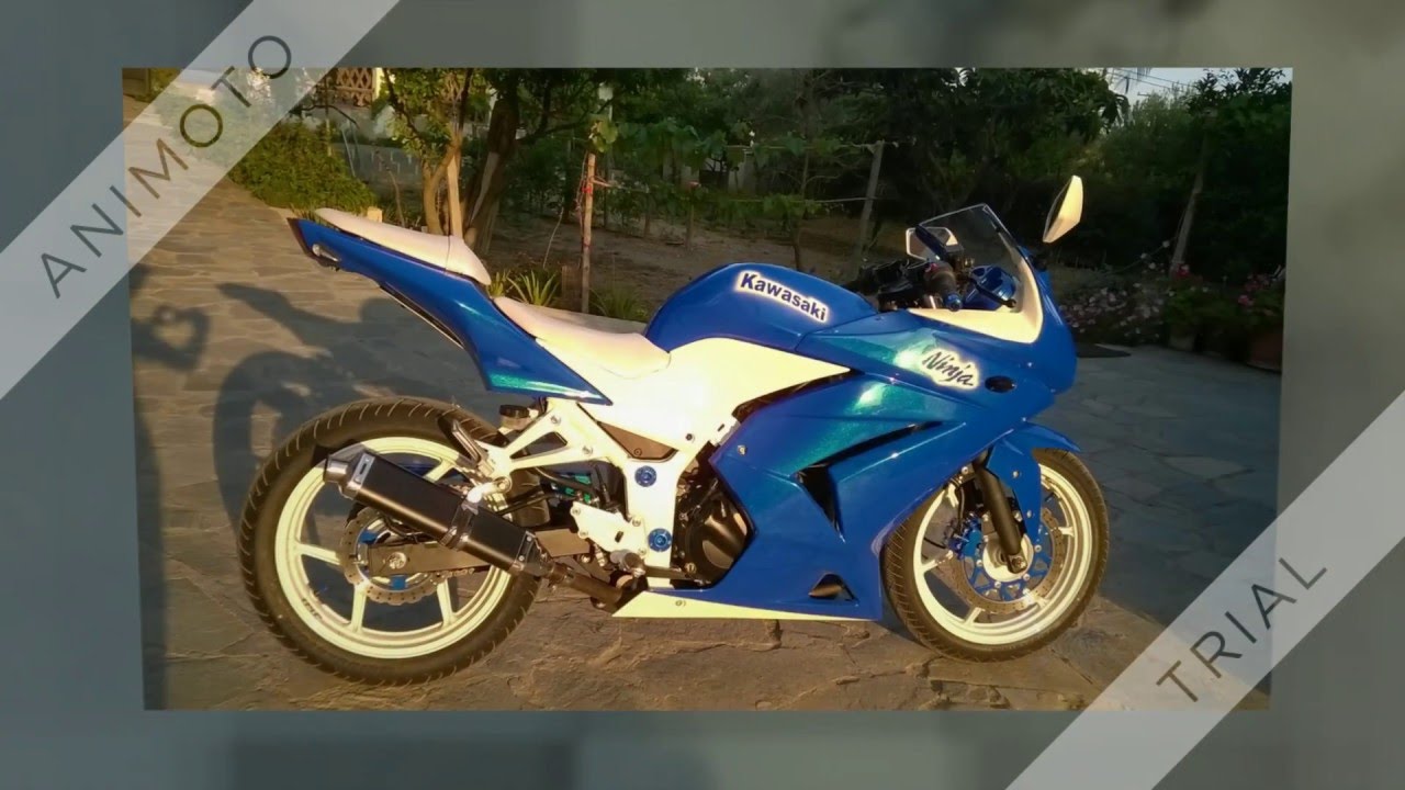 Ninja 250R Blue~White tuning (Fisikas-Paint) - YouTube