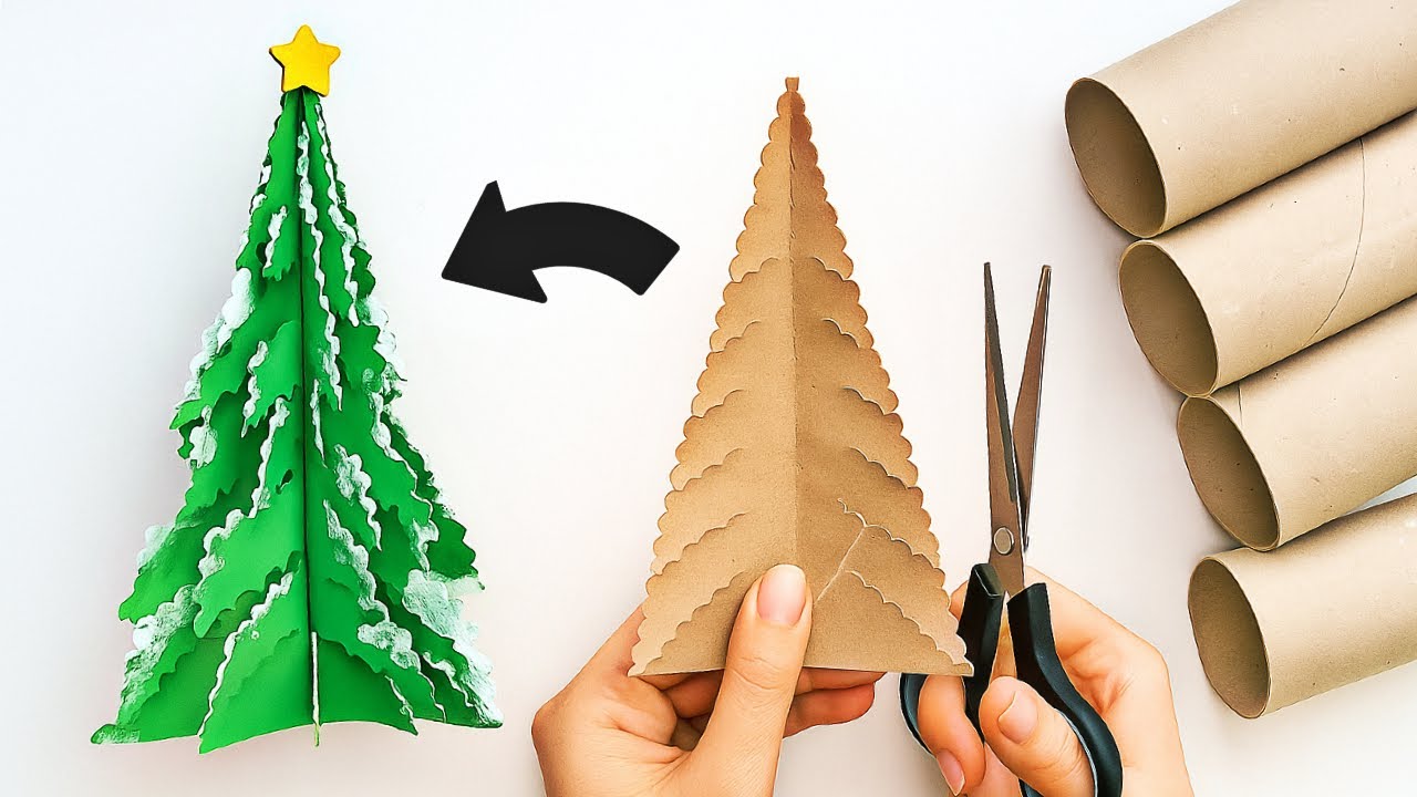 Toilet Paper Roll Christmas Tree 🎄 Simple & Beautiful DIY Decoration 🌟 Easy Craft Idea ASMR Tutorial