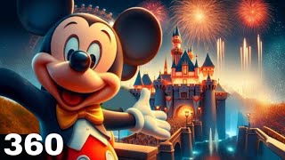🎉 100 Years Disney 🎈 Ride The Freefall with Mickey and see big fireworks 🧨 360 VR 3D