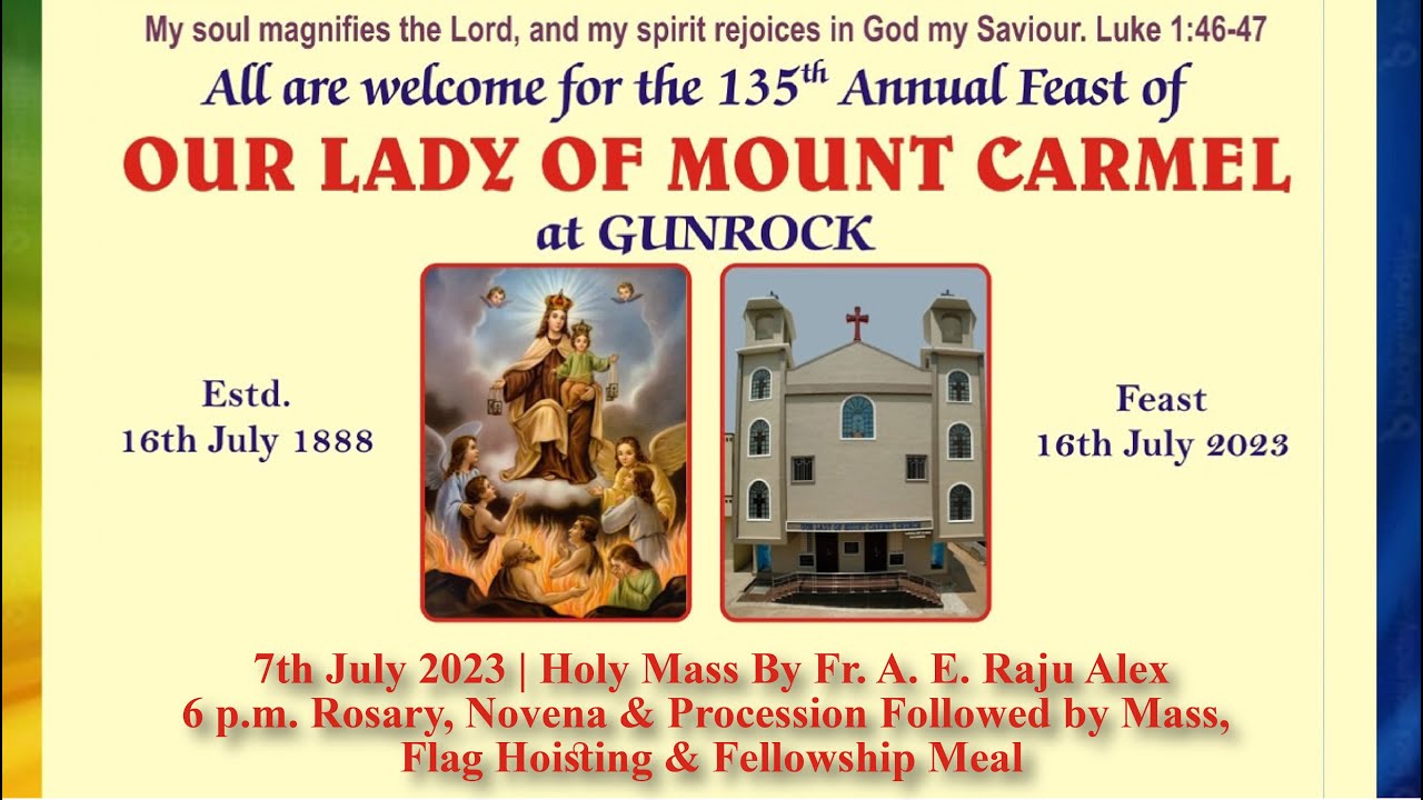 Fr Raju Alex 135th Annual Feast of Our Lady Of Mount Carmel | Gunrock | Holy Mass by ...