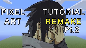 Minecraft Pixel Art Tutorial - Sasuke Uchiha (Naruto Shippuden) Remake Part 2