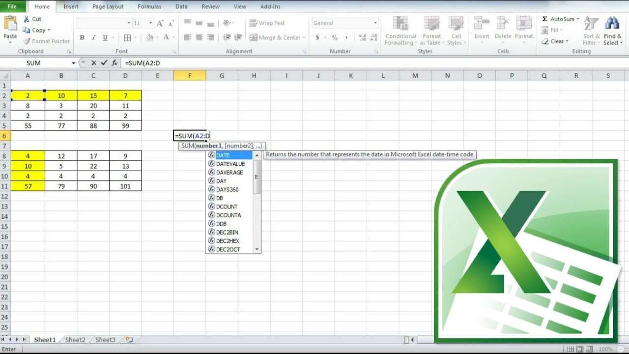 sum-a-column-with-a-row-using-sum-function-in-excel-add-multiple-columns-and-rows-of-numbers