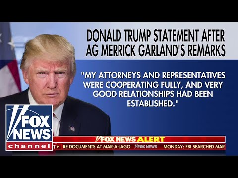 Trump releases statement after AG Garland's remarks.