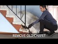 How to Remove Carpet from Stairs | Gross Old Carpet Removal