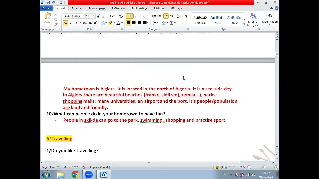 امتحان أيلتس A1 بطريقة سهلة ومبسطة ielts life skills A1 #ukspousevisa.. hometown