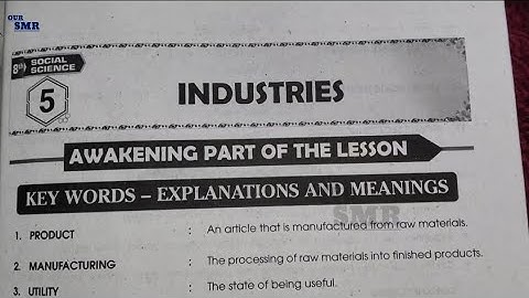 8th class social geography 5th chapter industries question and answers notes guide new syllabus