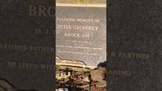 The memorial plaque for Peter Brock at the grave of his parents. Arthur's Creek Cemetery The memorial plaque for Peter Brock at the grave of his parents. Arthur's Creek Cemetery