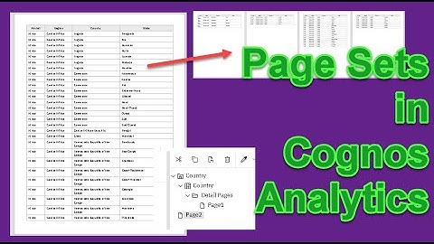 360 Page Sets and Page Breaks in Cognos Analytics