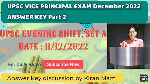 UPSC Vice Principal December 2022 Answer Key Part 2