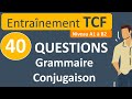 Entranement tcf  40 questions  grammaire et conjugaison a2b2