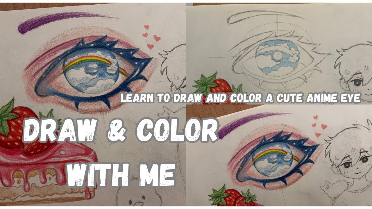 Anime Eye Drawing & Coloring | Step-by-Step (Traditional Art)