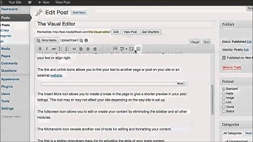 Wordpress Tutorial - Using the Visual Editor