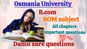 Osmania University B.com BOM important questions for sem1