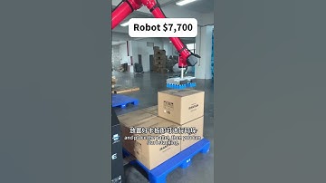 Palletizing robot workstation#abb #fanuc #kuka #yaskawa #factory #worker