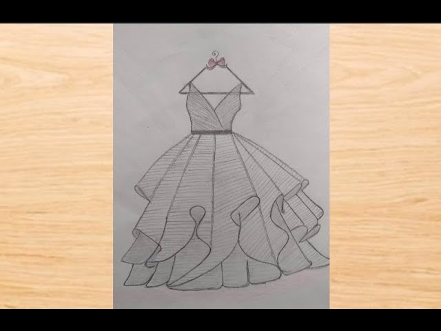 Fashion dress drawing // fashion dress sketch