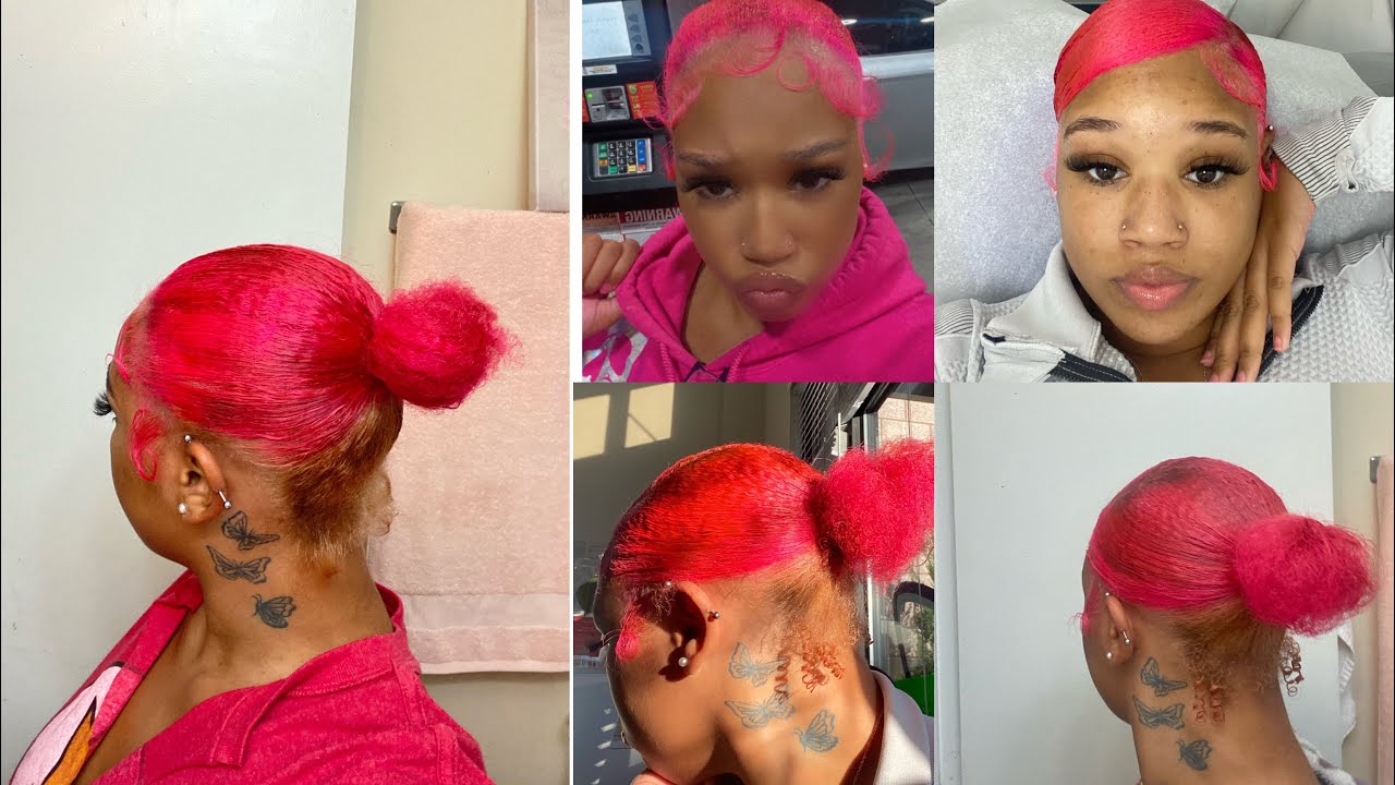 DYING NATURAL HAIR PINK*NO BLEACH* |Skunk Strip| FIRST TIME LOL - YouTube